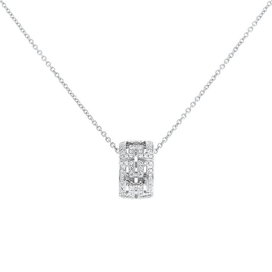 [Luxe]PARENTESI NECKLACE SILVER DIAMOND