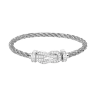 [LUXE]CHANCE LARGE 8 FIGURE BUCKLE FULL DIAMOND BRACELET SILVER