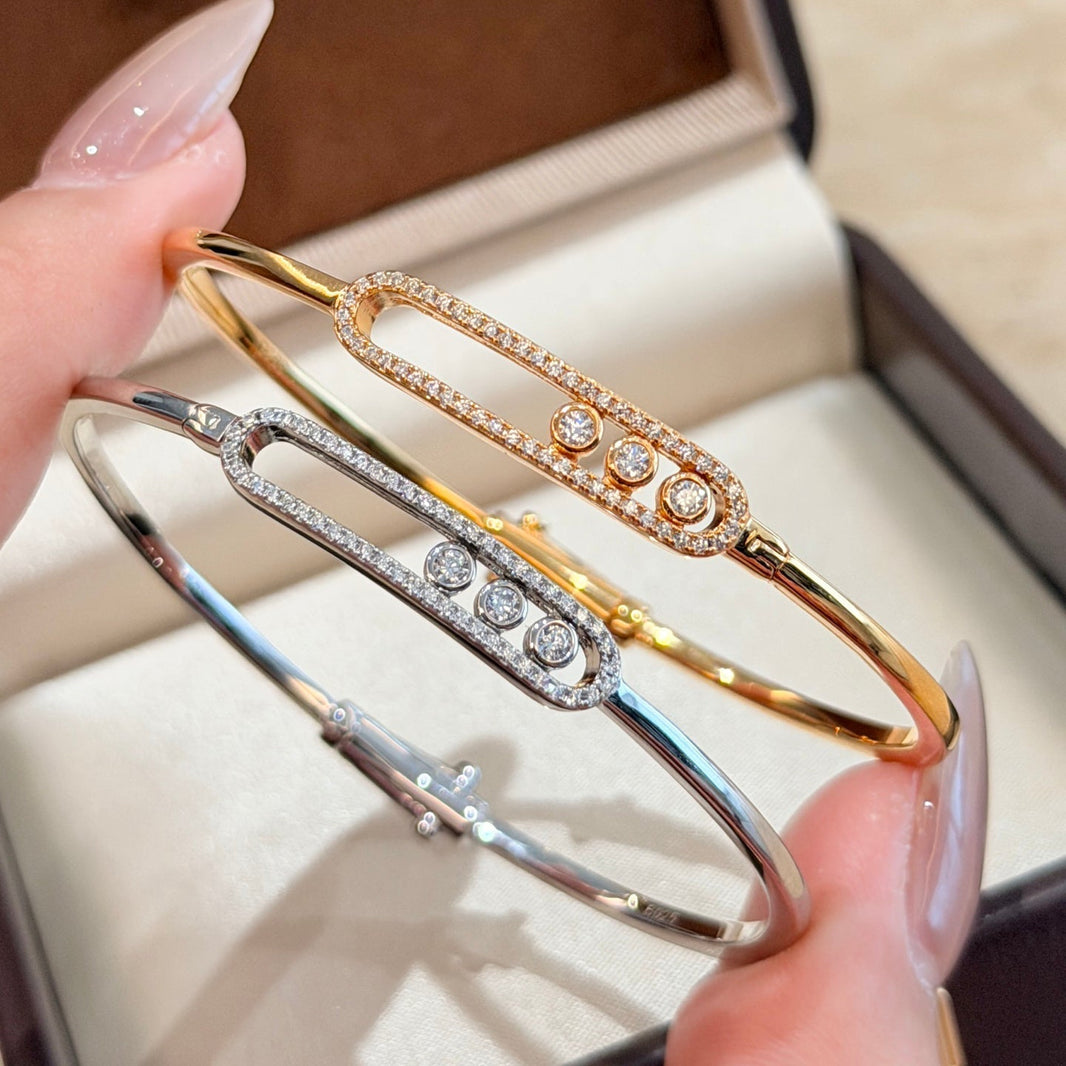 [Luxe Jewelry]Move Pavé Diamond Bangle Bracelet M