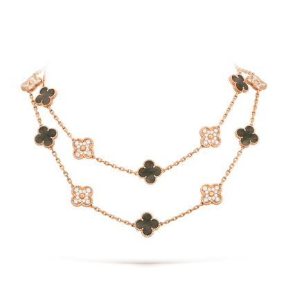 [LUXE]CLOVER 20 MOTIFS DARK MOP DIAMOND HALSKETTE