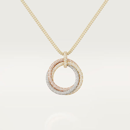 [Luxe Jewelry] TRINITY LARGE FULL DIAMOND  NECKLACE