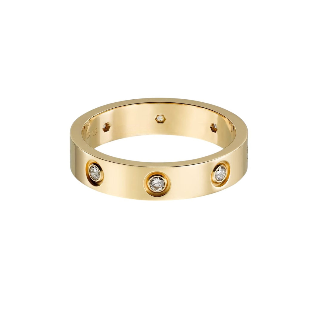 [Luxe Jewelry] LOVE 4MM 8 DIAMOND RING