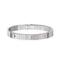 [Luxe Jewelery]Clover & Love Sliver 2-Piece Bracelet Stack Set