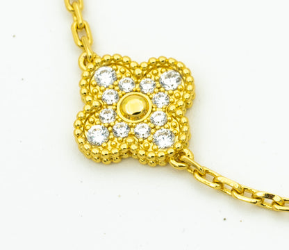[Luxe Jewelery] CLASH & Clover Laser 5-Motif & LOVE Brushed Bracelet Stack Set