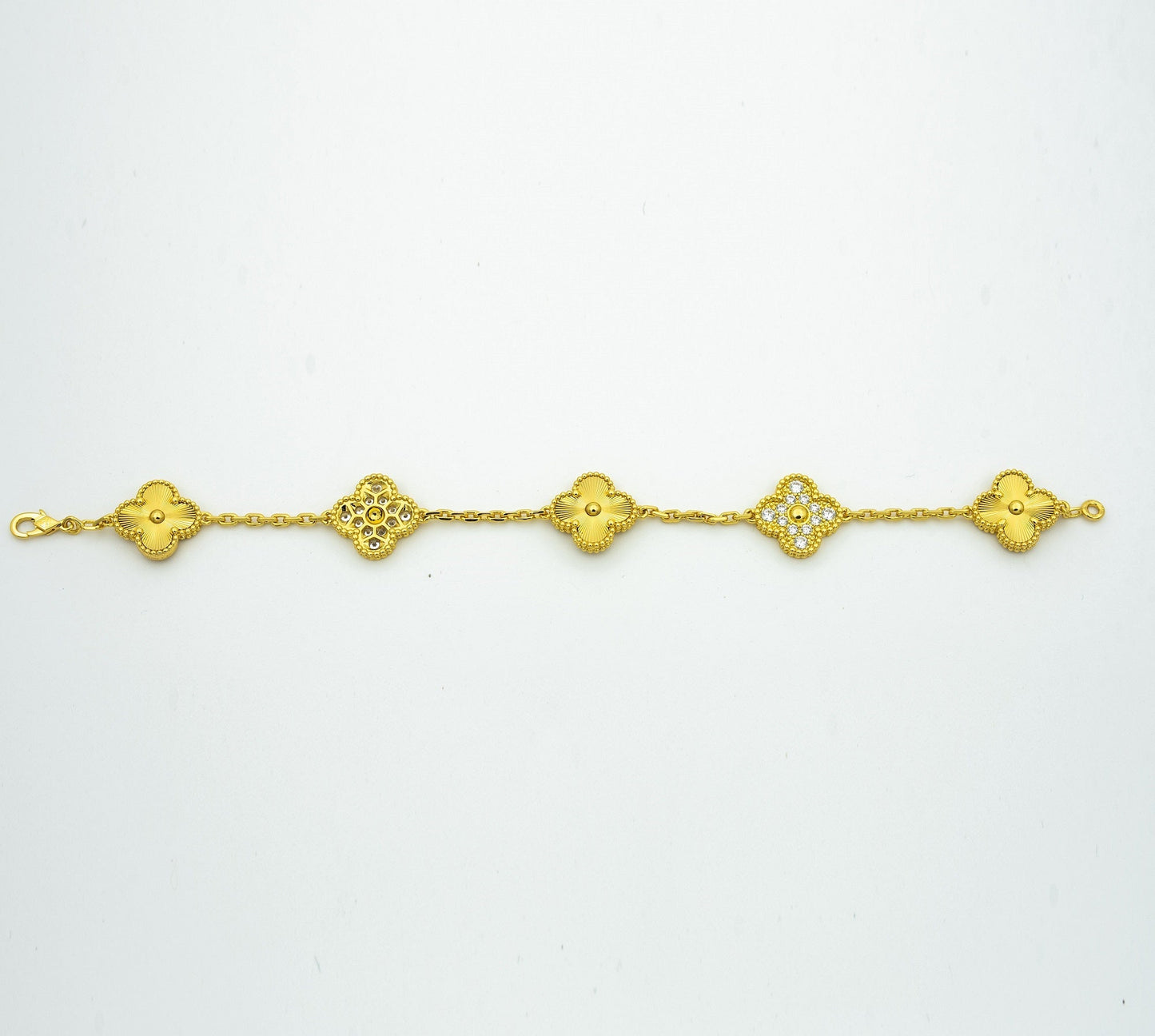 [Luxe]CLOVER BRACELET 5 MOTIFS GOLD DIAMOND