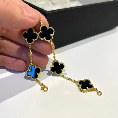 [LUXE] CLOVER 5モチーフ オニキス ブレスレット コレクション