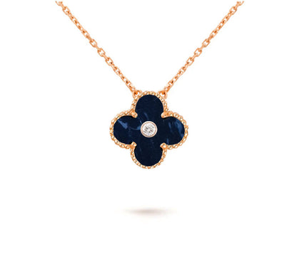 [LUXE]CLOVER 15MM DIAMOND SINGLE FLOWER NECKLACE COLLECTION