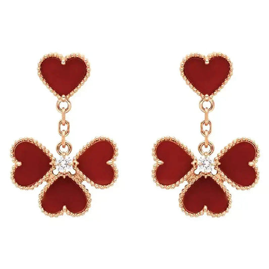 [Luxe]SWEET CLOVER CARNELIAN EARRINGS