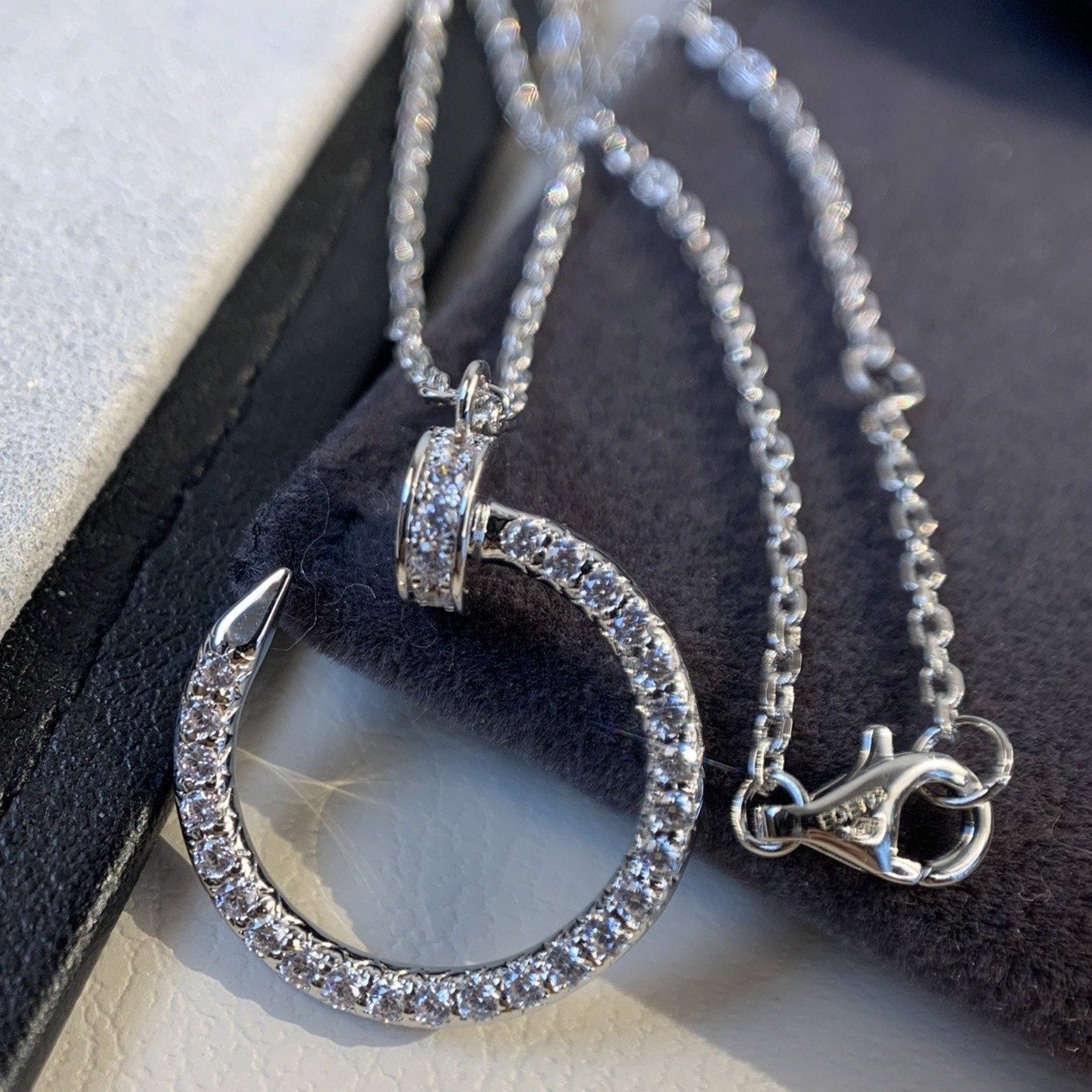 [Luxe]JUSTE NECKLACE SILVER DIAMONDS