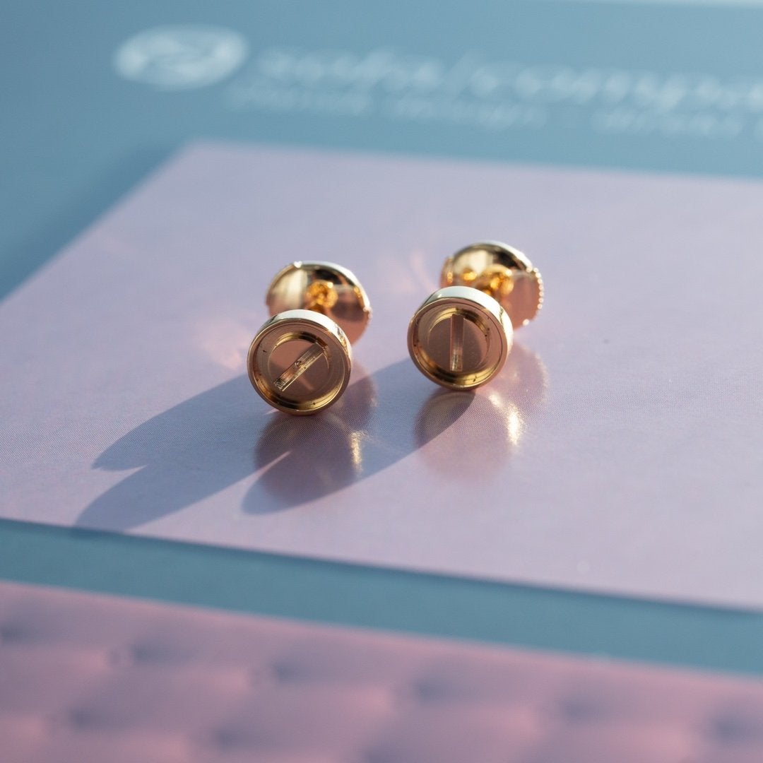 [Luxe]LOVE EARRINGS PINK GOLD 10MM