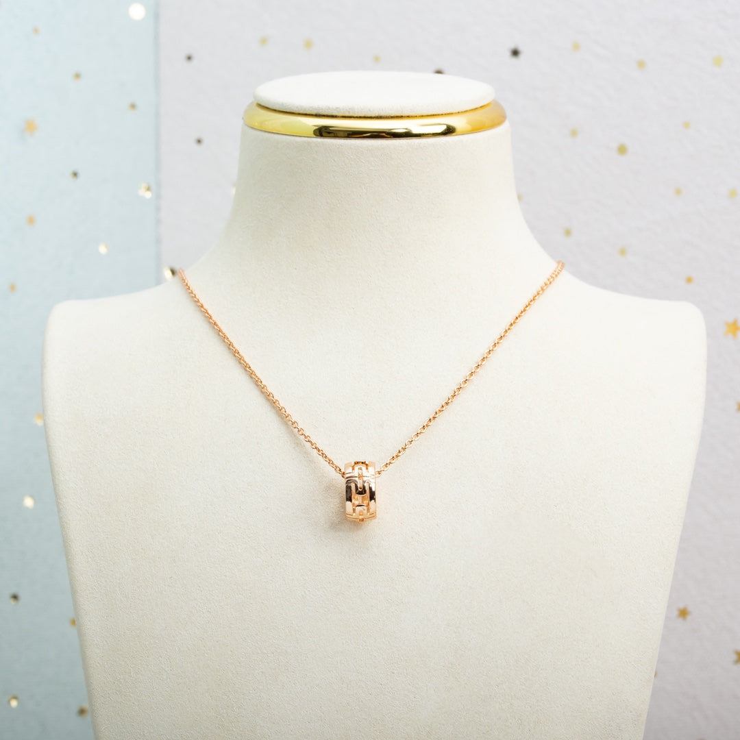 [Luxe]PARENTESI NECKLACE PINK GOLD