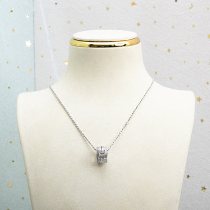 [Luxe]PARENTESI NECKLACE SILVER DIAMOND