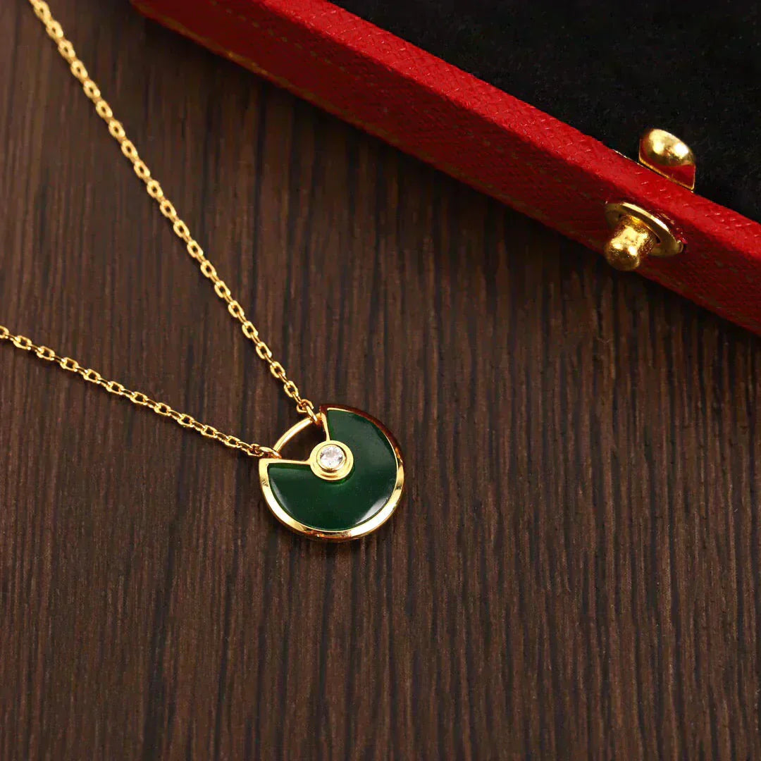 [Luxe]AMULETTE GOLD MALACHITE NECKLACE