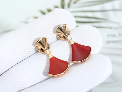 [Luxe]DREAM Carnelian PINK GOLD EARRINGS