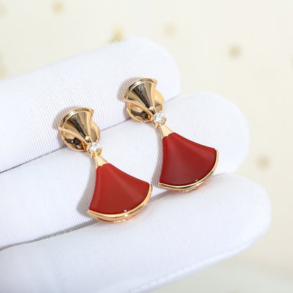 [Luxe]DREAM Carnelian PINK GOLD EARRINGS