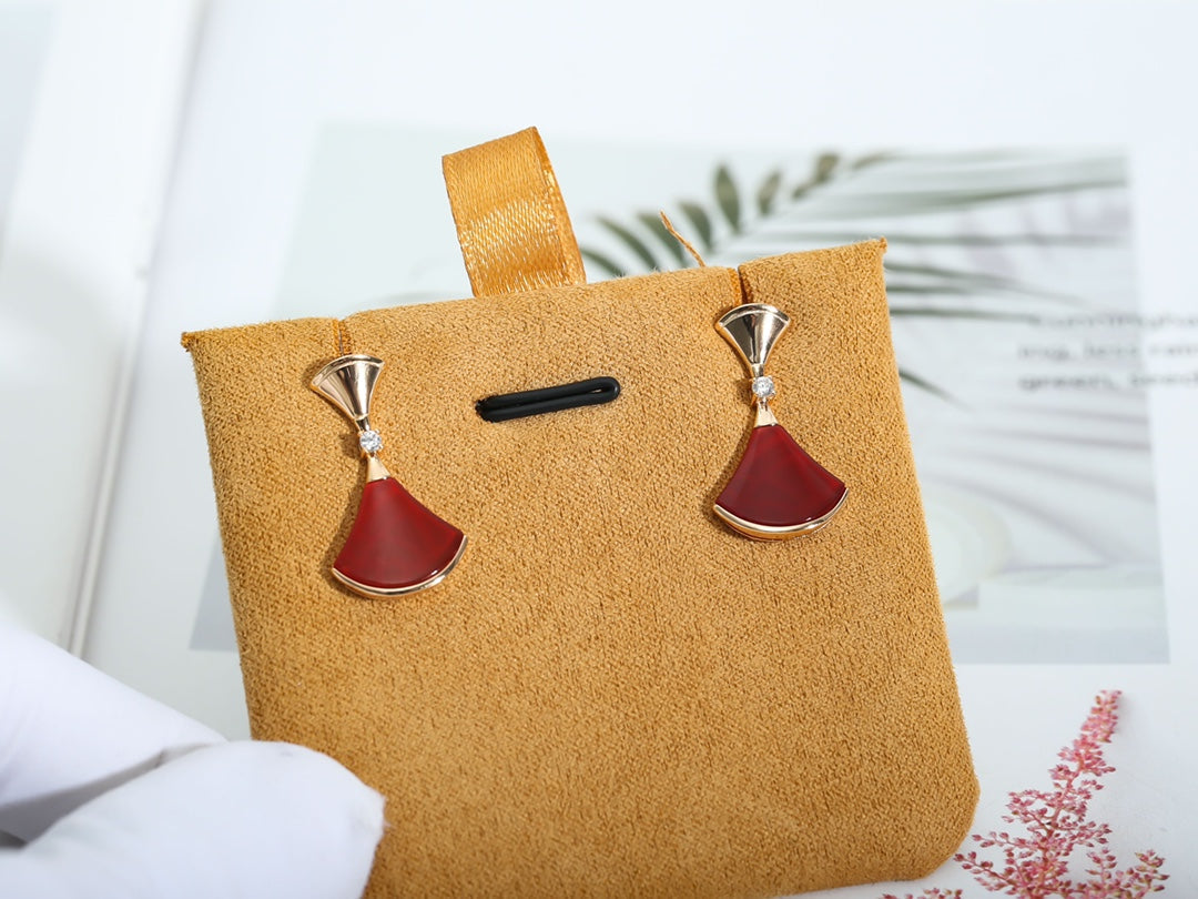 [Luxe]DREAM Carnelian PINK GOLD EARRINGS