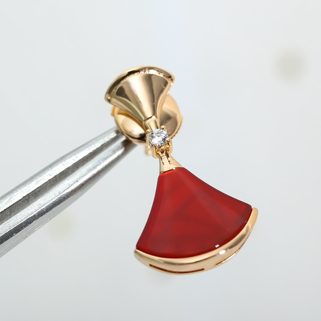 [Luxe]DREAM Carnelian PINK GOLD EARRINGS