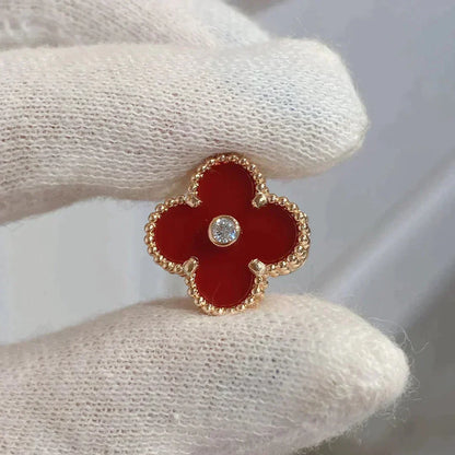 [Luxe]CLOVER MEDIUM 1 MOTIFS CARNELIAN DIAMOND Ohrringe