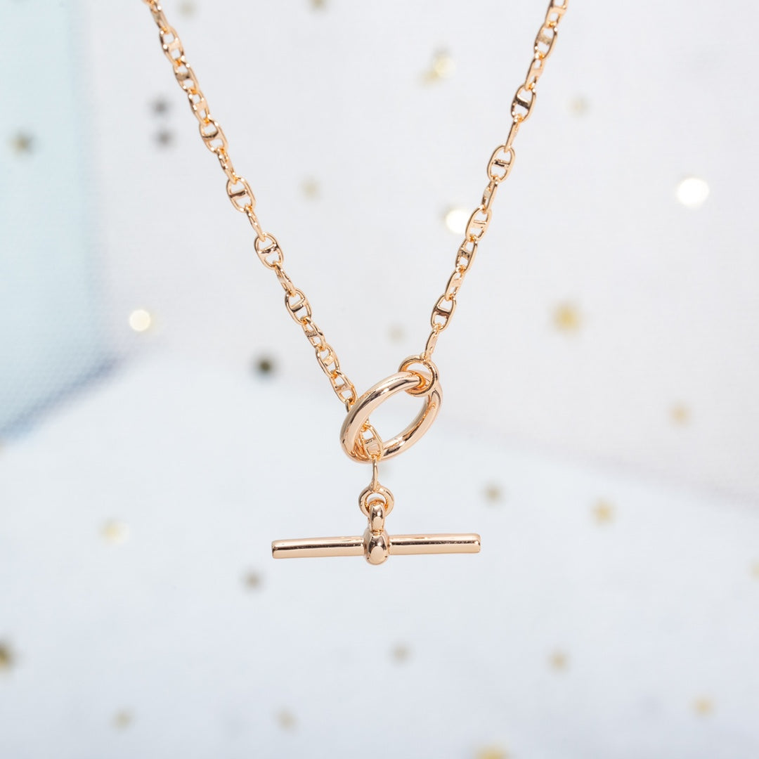 [Luxe]ECHAPPEE NECKLACE PINK GOLD