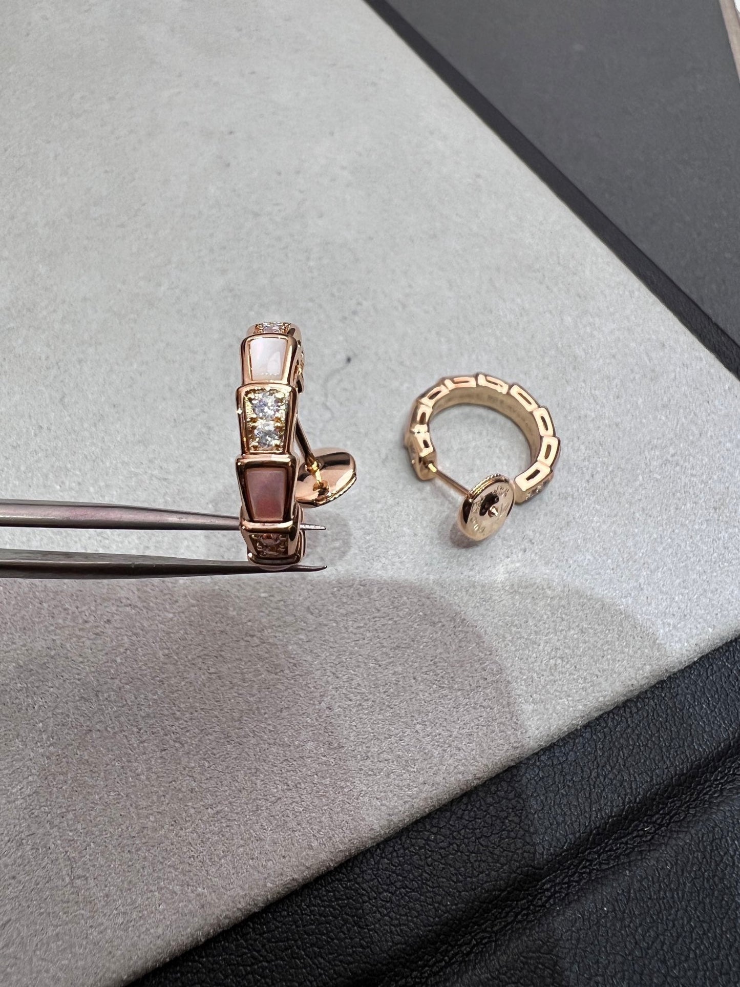 [Luxe]SERPENTI MOP PINK GOLD EARRINGS