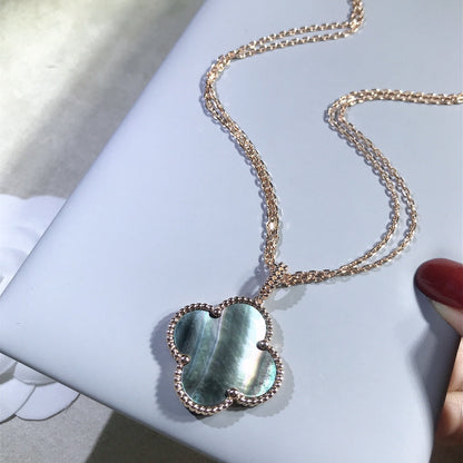 [Luxe]CLOVER 25MM GOLD DARK MOP BIG CLOVER NECKLACE