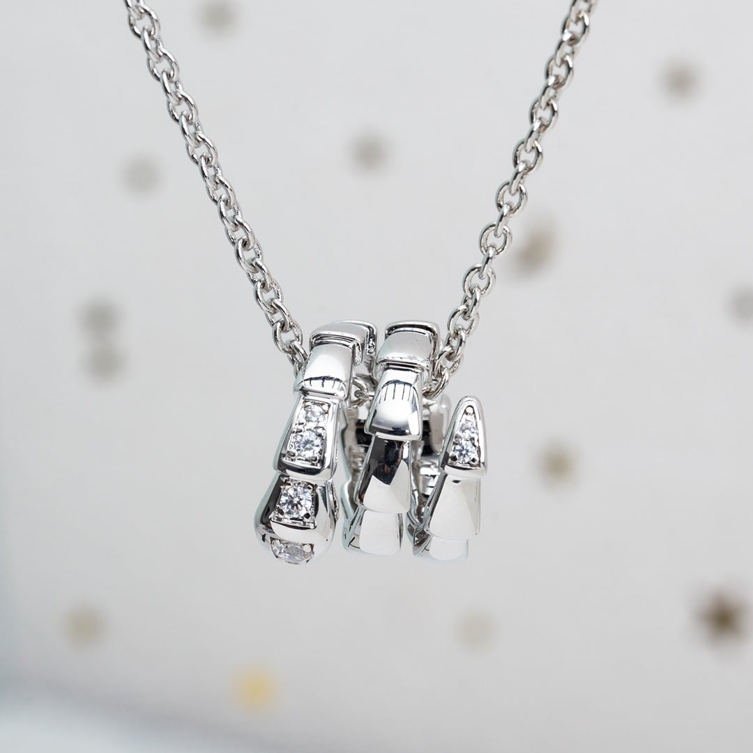 [Luxe]SERPENTI SILVER NECKLACE DIAMOND