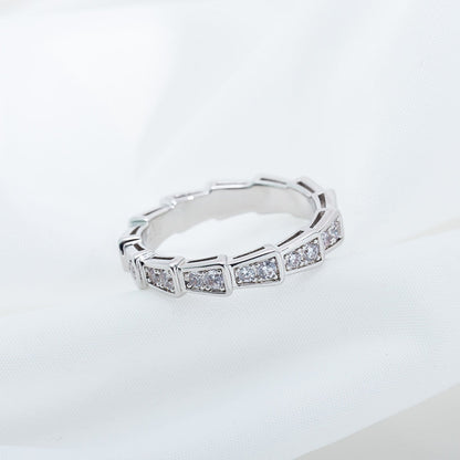 [Luxe]SERPENTI RING SILVER DIAMOND PAVED 3MM