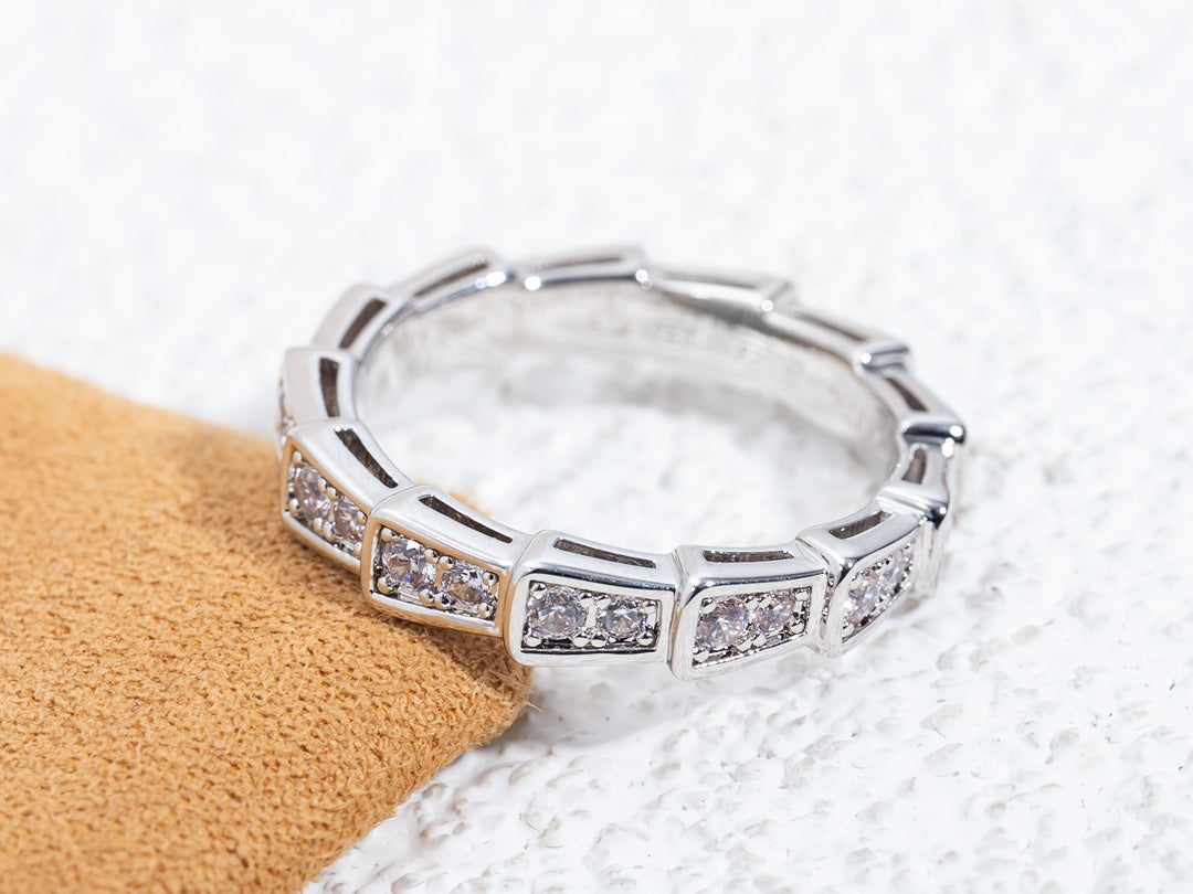 [Luxe]SERPENTI RING SILVER DIAMOND PAVED 3MM