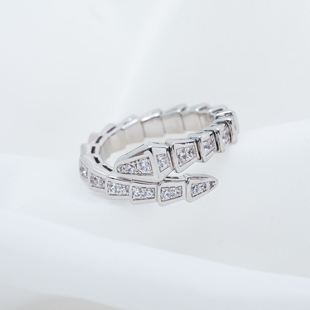 [Luxe]SERPENTI RING SILVER DIAMOND PAVED 4MM