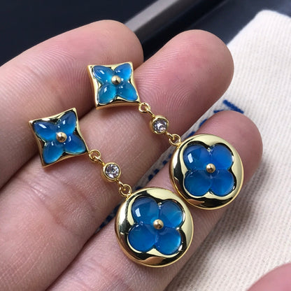 [LUXE]スター＆サン アゲート ダイヤモンド イヤリング