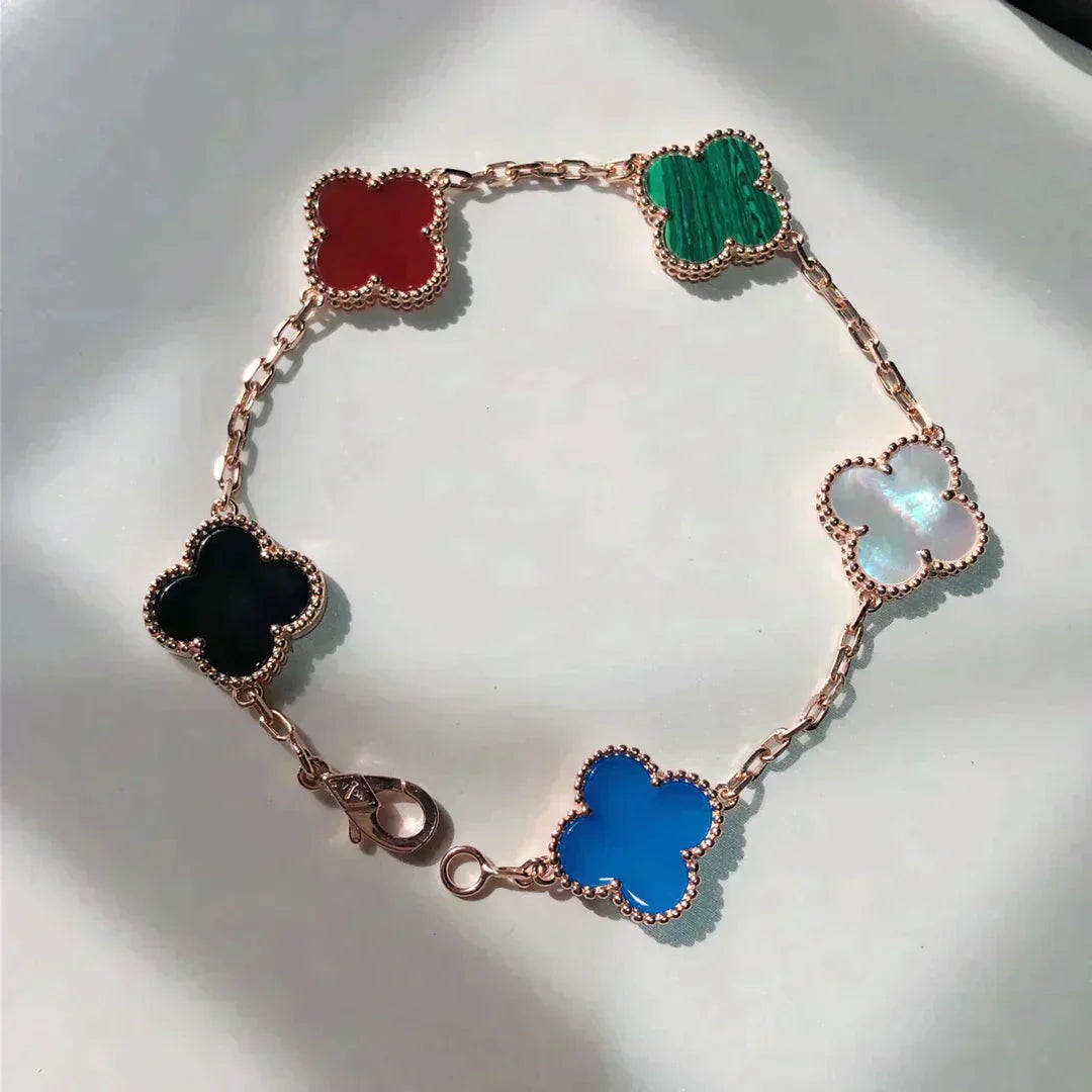 [Luxe]CLOVER 5 MOTIFS MULTICOLOR  BRACELET