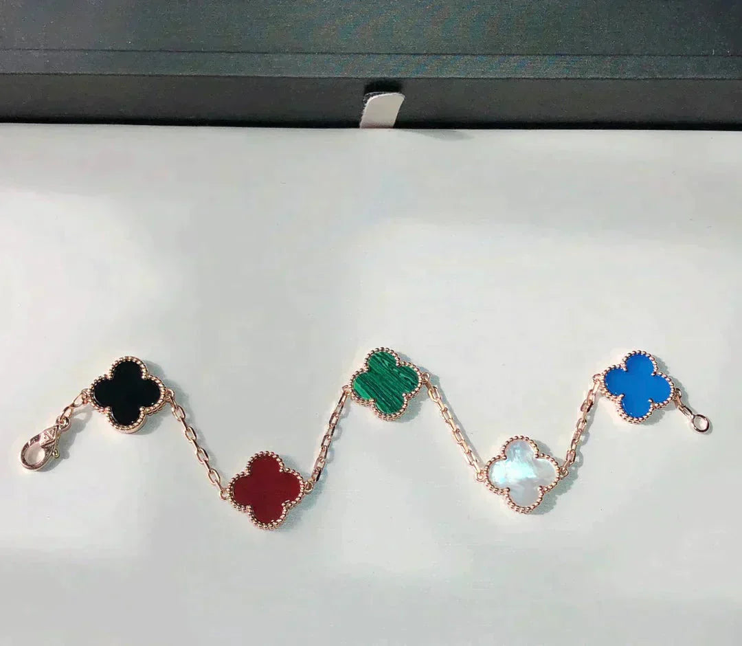 [Luxe]CLOVER 5 MOTIFS MULTICOLOR  BRACELET