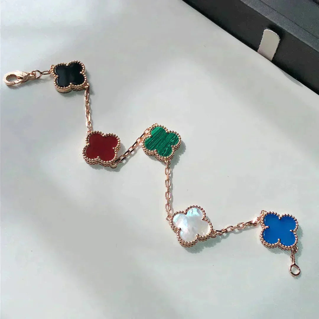 [Luxe]CLOVER 5 MOTIFS MULTICOLOR  BRACELET