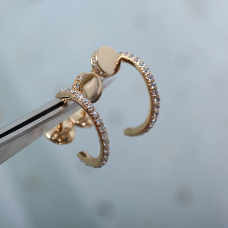 [LUXE]JUSTE イヤリング 12.75mm ピンクゴールド ダイヤモンド