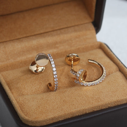 [LUXE]JUSTE イヤリング 12.75mm ピンクゴールド ダイヤモンド