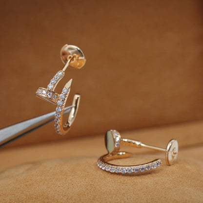 [LUXE]JUSTE イヤリング 12.75mm ピンクゴールド ダイヤモンド