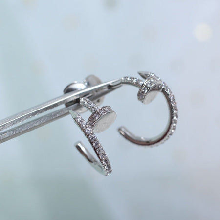 [LUXE]JUSTE イヤリング 12.75mm シルバー ダイヤモンド