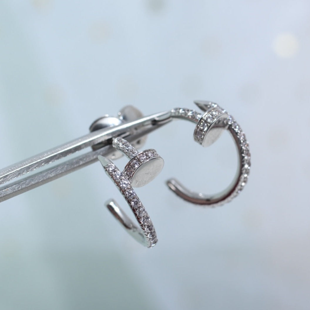 [Luxe]JUSTE EARRINGS 12.75MM SILVER DIAMOND