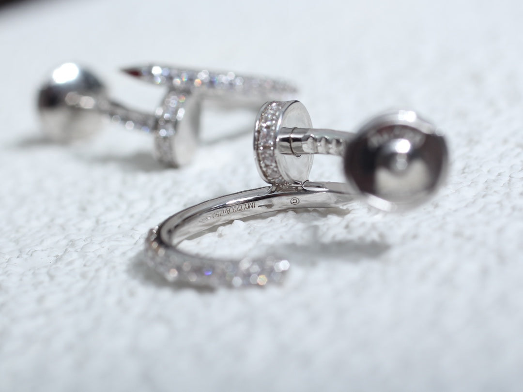 [Luxe]JUSTE EARRINGS 12.75MM SILVER DIAMOND