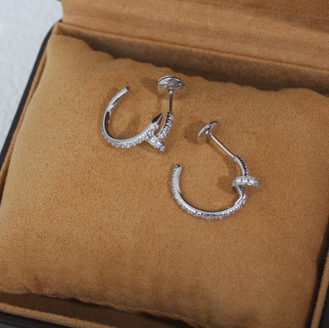 [Luxe]JUSTE EARRINGS 12.75MM SILVER DIAMOND