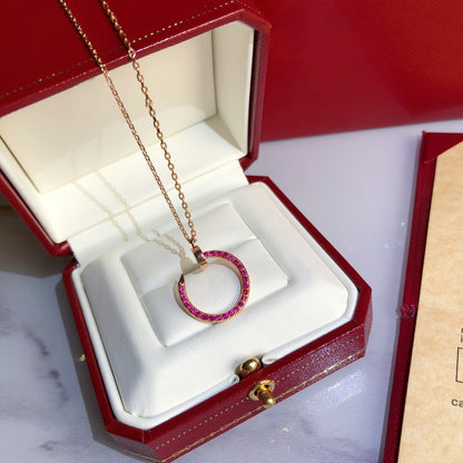 [Luxe Jewelry] JUSTE NECKLACE RED FULL DIAMONDS