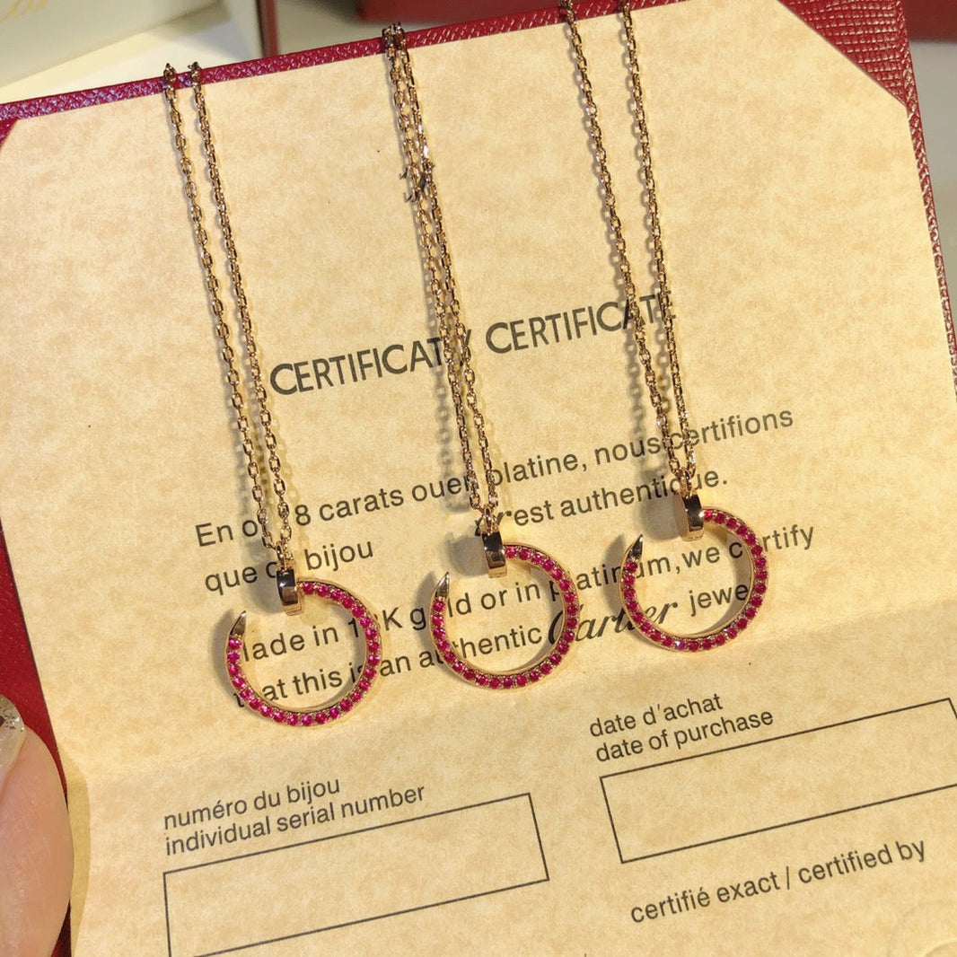 [Luxe Jewelry] JUSTE NECKLACE RED FULL DIAMONDS