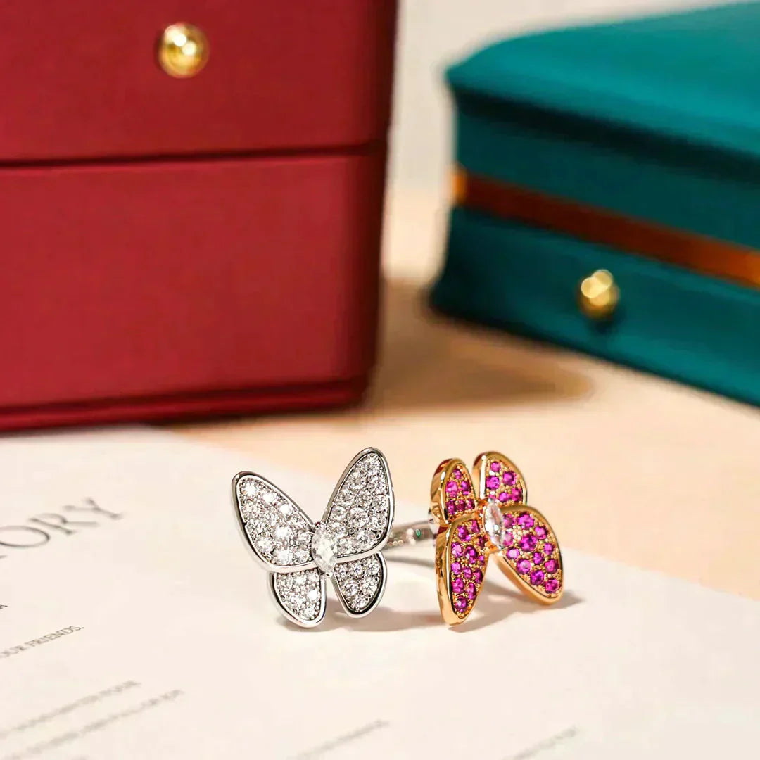 [Luxe]TWIN BUTTERFLY DIAMOND RING