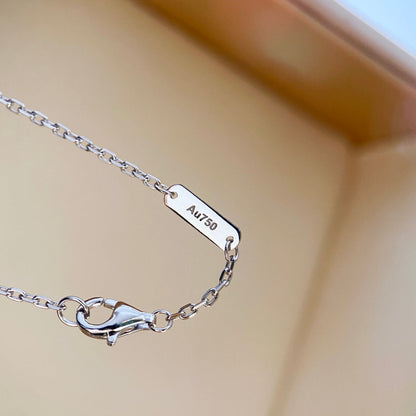 [LUXE]クローバー ダイヤモンド ネックレス シルバー