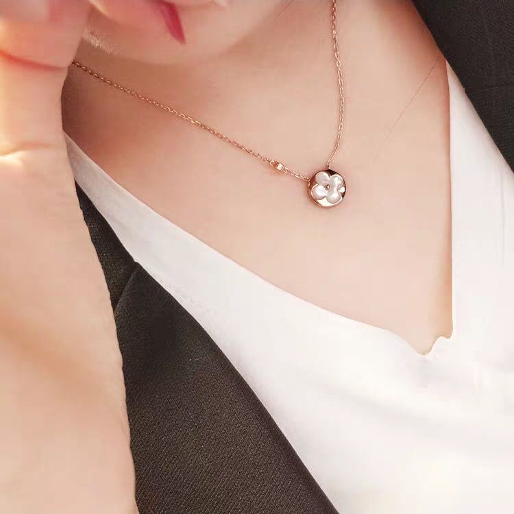 [Luxe]SUN MOP GOLD 1 DIAMOND NECKLACE