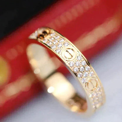 [Luxe Jewelry] LOVE RING 4.0MM DIAMOND PAVED