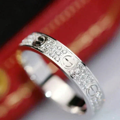 [Luxe Jewelry] LOVE RING 4.0MM DIAMOND PAVED