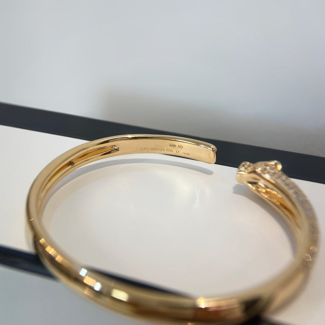 [Luxe]PANTHERE GOLD DIAMOND OPEN BRACELET