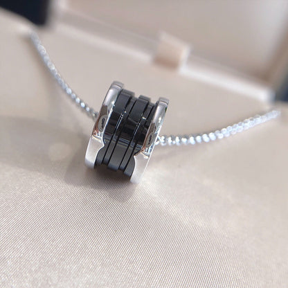 [Luxe]ZERO 1 BLACK CERAMIC SILVER NECKLACE