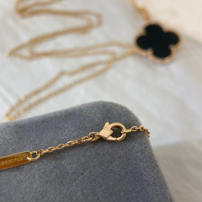 [Luxe]CLOVER 25MM NECKLACE GOLD ONYX